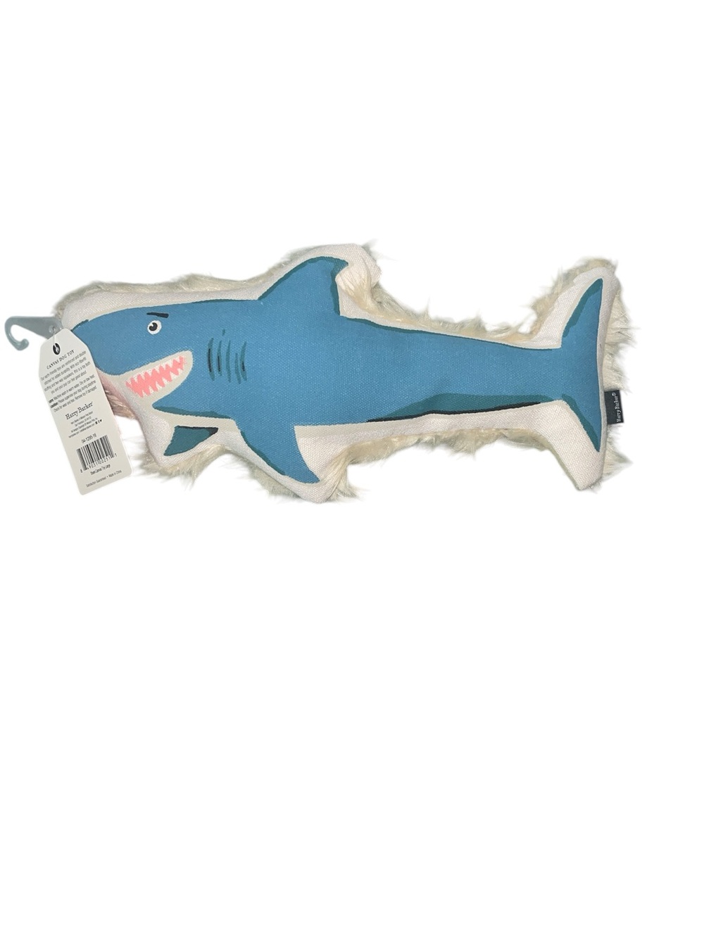 Harry Barker Blue Shark Plush canvas dog Toy NWT